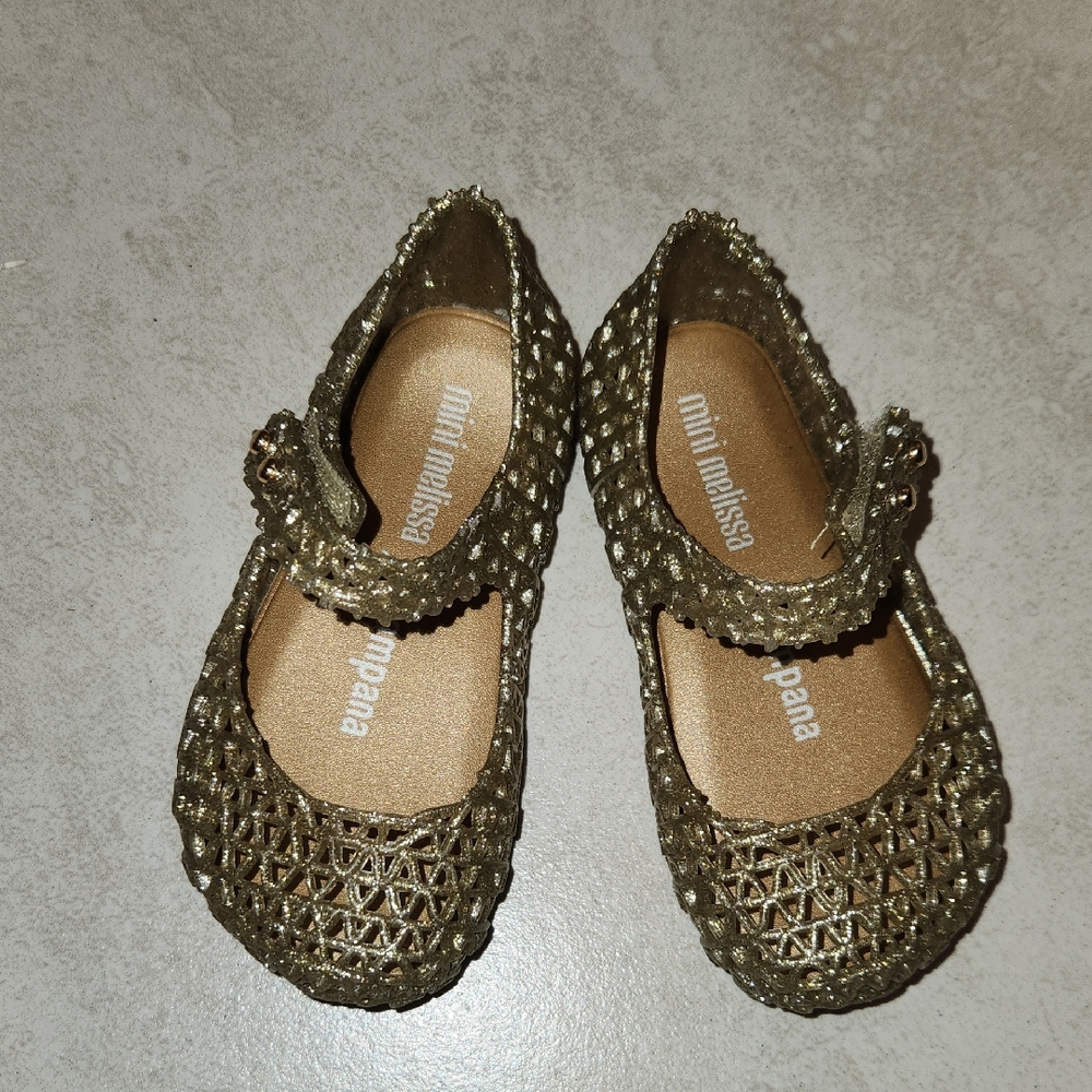 Mini Melissa Gold Kids Dress Shoes